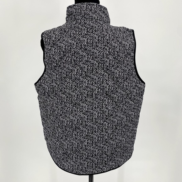 Shop Wanna B Ladies Black/White Quilted Vest Zip Up Collar Pockets - Small - Picture 8 of 12